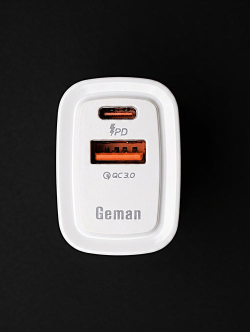 Geman 30W Dual Port Fast Charger (PD+QC) + Cable