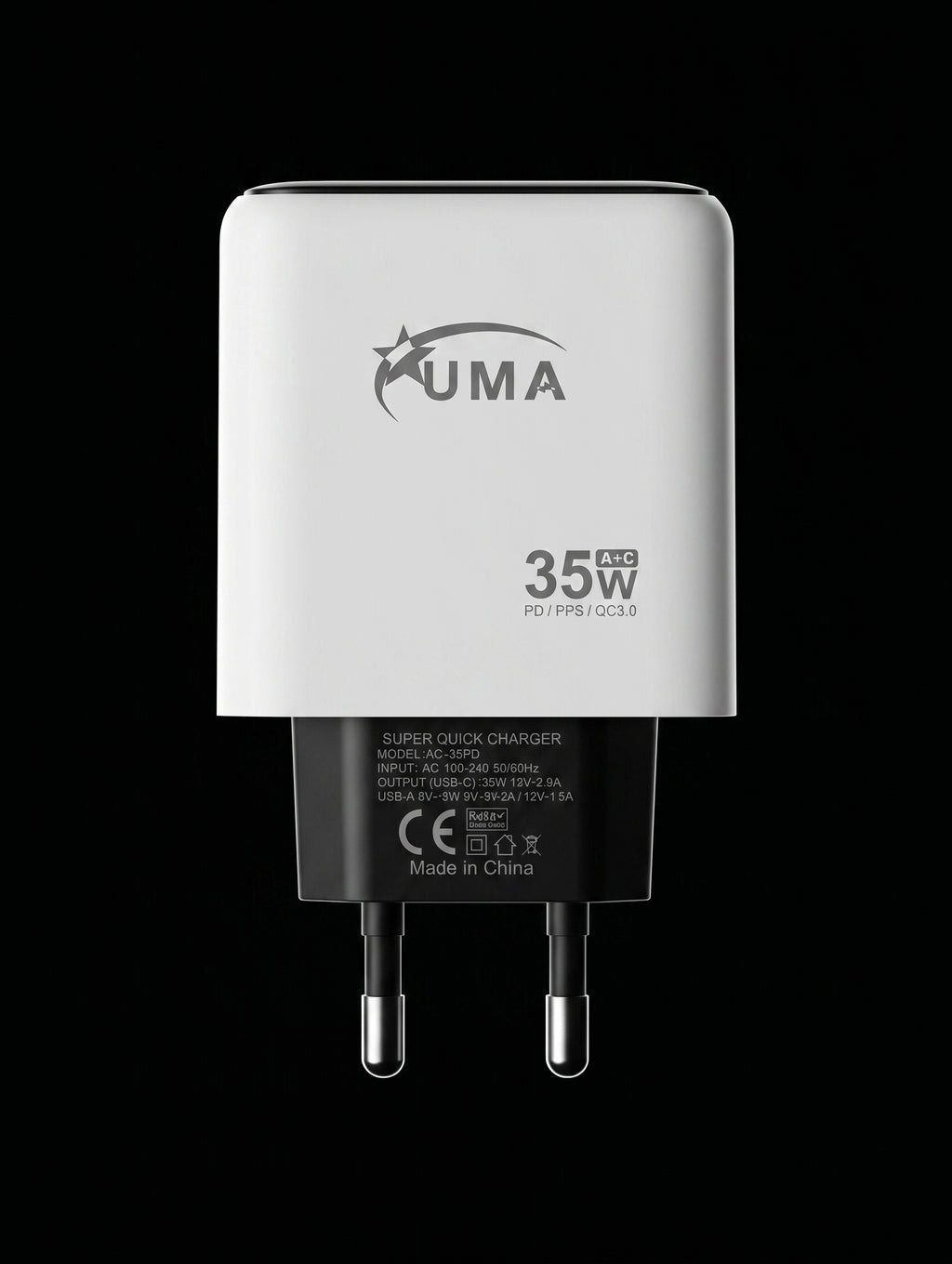 Huma AC-35PD 35W Dual Port Fast Charger (PD + PPS + QC 3.0)
