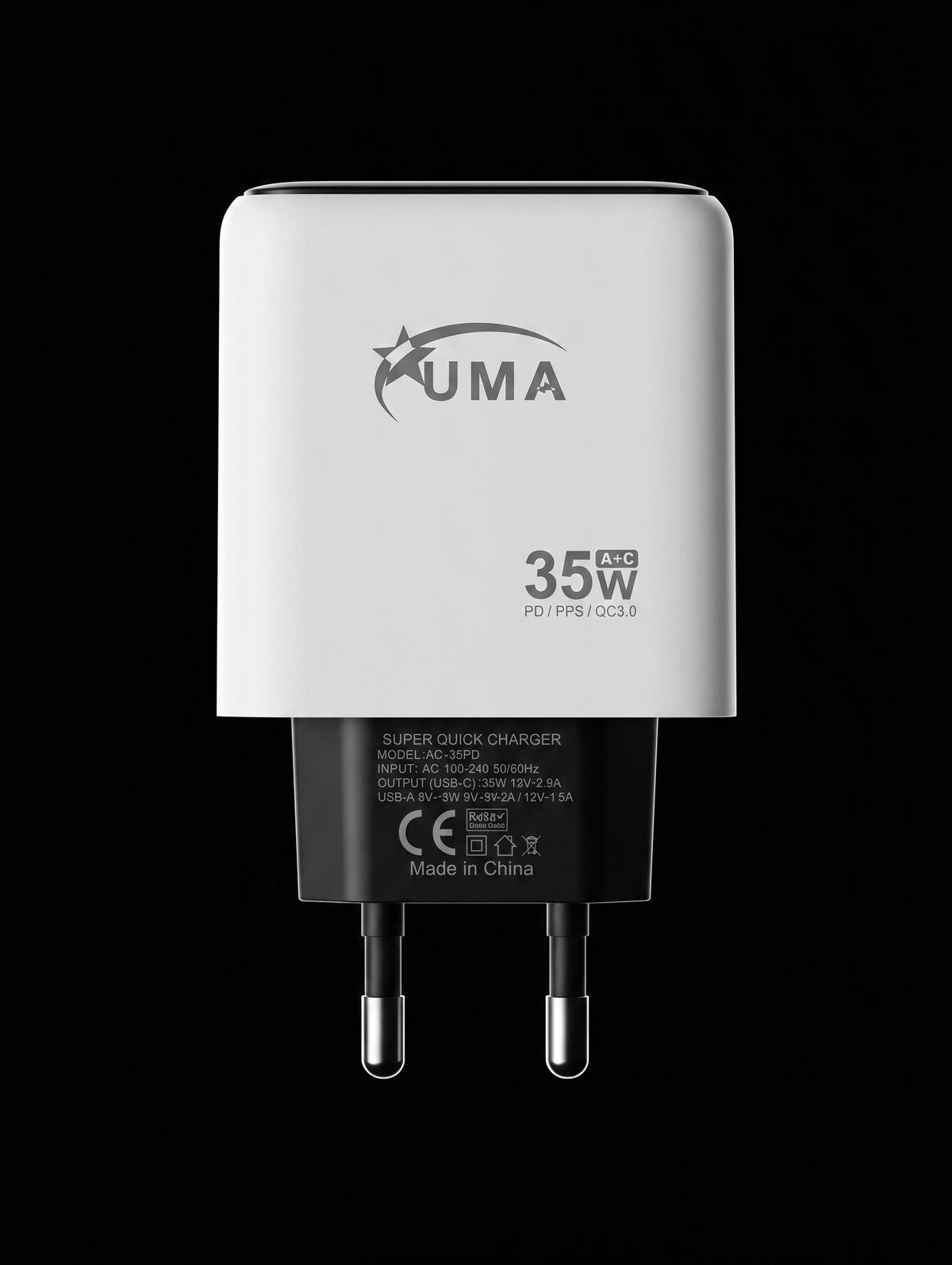 Huma AC-35PD 35W Dual Port Fast Charger (PD + PPS + QC 3.0)