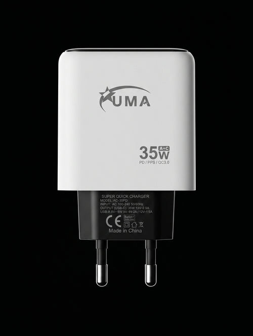 Huma AC-35PD 35W Dual Port Fast Charger (PD + PPS + QC 3.0)
